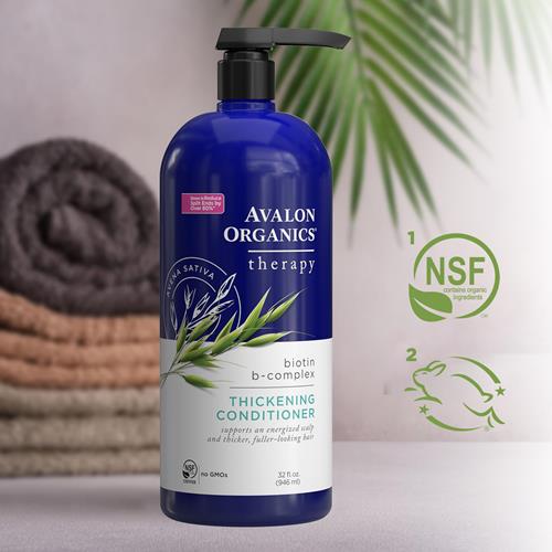 Avalon Organics Après-shampoing épaississant réparateur biotine B-Complex, 946 ml