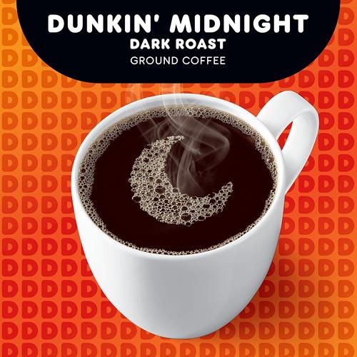 Café moulu Dunkin' Midnight Dark Roast, 312 g (lot de 1)