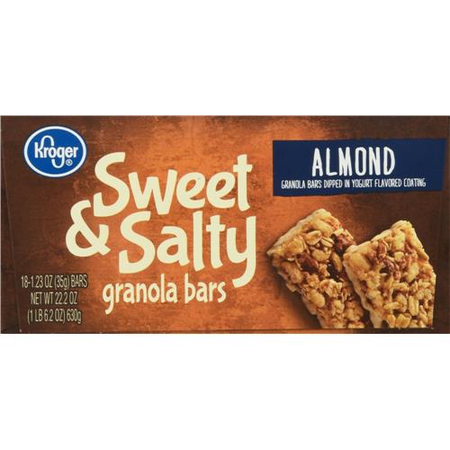 Barres granola aux amandes sucrées et salées Kroger, 18 unités