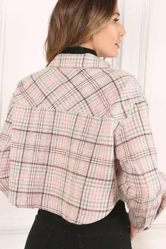 Veste courte à carreaux