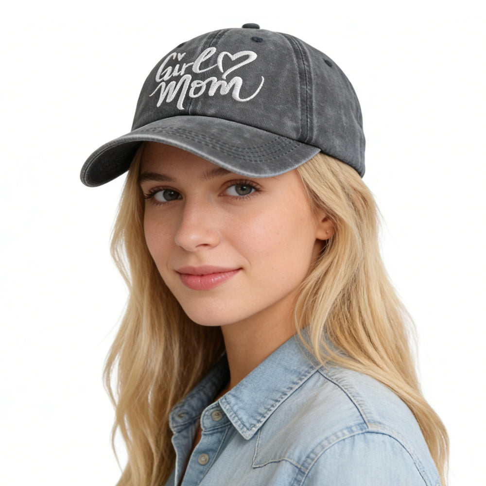 Casquette de baseball en coton lavé réglable Maman d'une fille