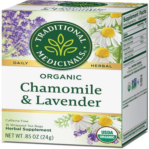 Tisanes Camomille et Lavande Bio Traditional Medicinals, 16 sachets (lot de 1)