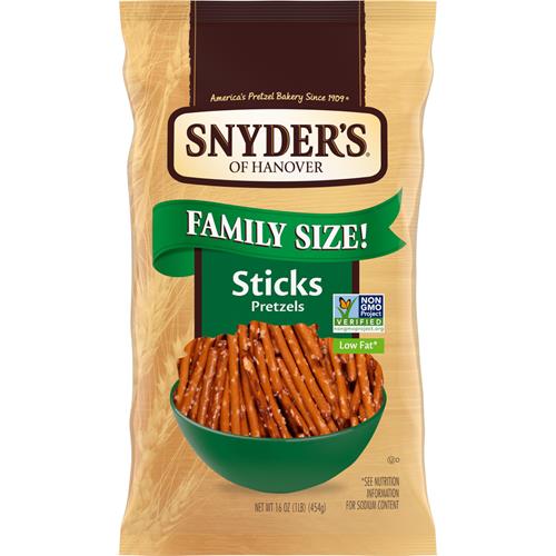 Bâtonnets de Bretzels Snyders Of Hanover, Format Familial 453 g