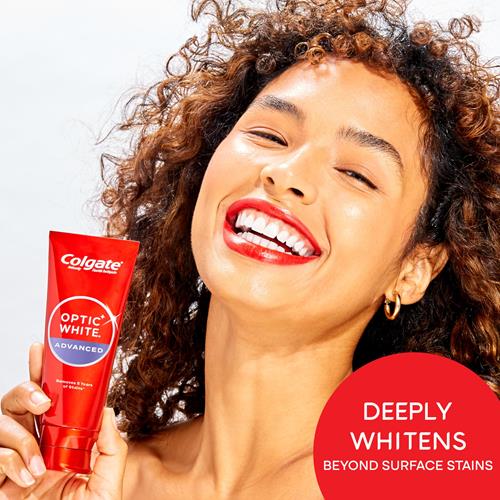 Colgate Optic White Advanced Teeth Whitening Toothpaste, 2% Hydrogen Peroxide Toothpaste, Icy Fresh, 4.5 Oz, 2 Pack