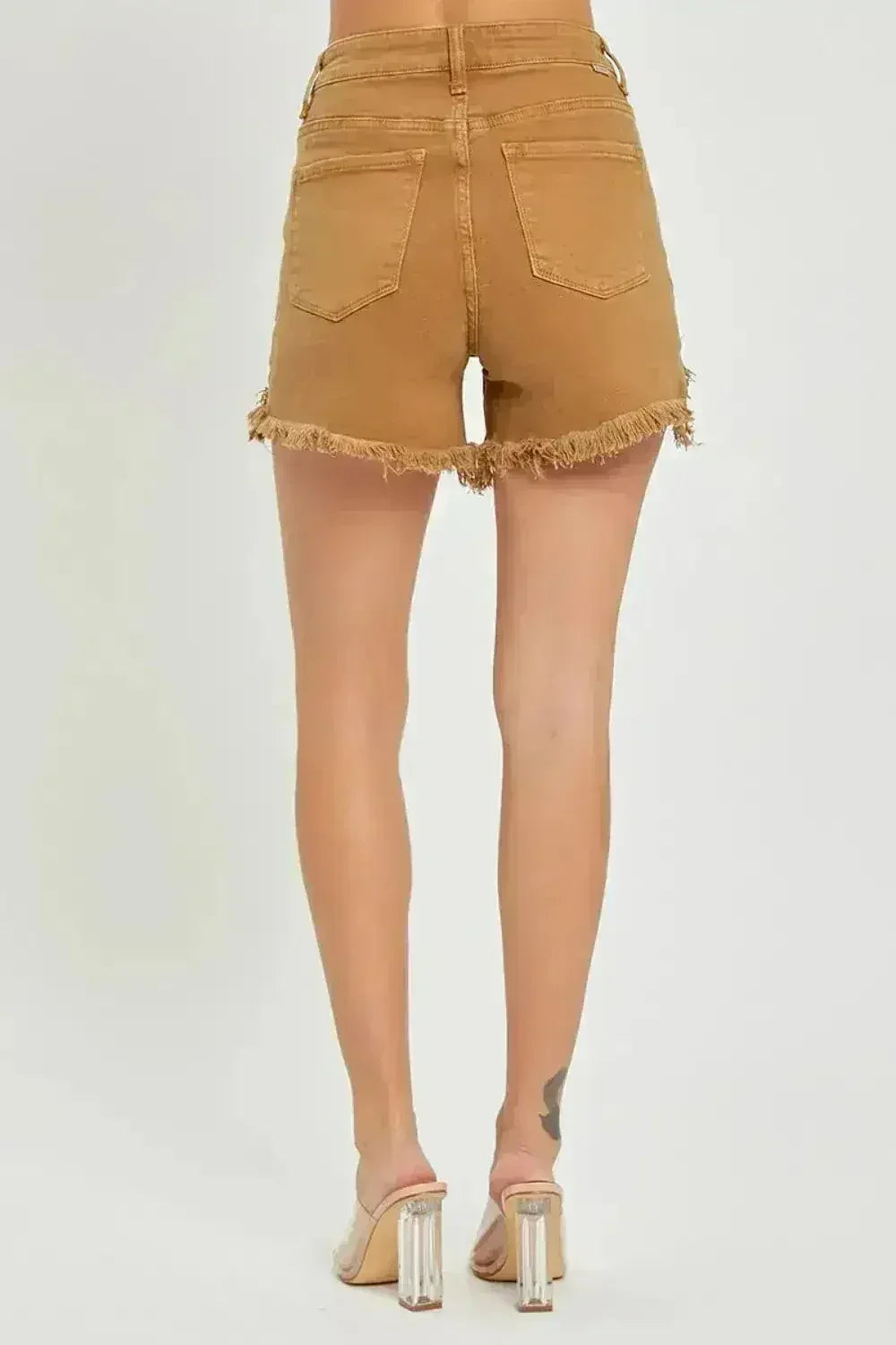 Short en Jean Taille Haute Effiloché pour Femme | Femstylo