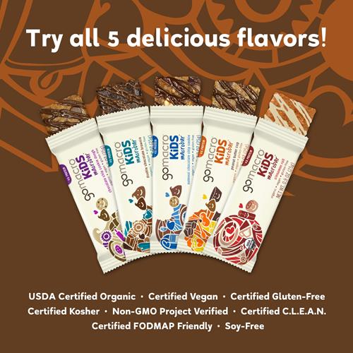 Gomacro Kids Macrobar Barres Tendres Biologiques et Véganes - Double Chocolat Brownie (Barres de 25 g, Paquet de 7)