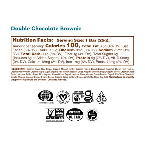 Gomacro Kids Macrobar Barres Tendres Biologiques et Véganes - Double Chocolat Brownie (Barres de 25 g, Paquet de 7)