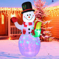 Décoration extérieure gonflable bonhomme de neige 1,5 m avec lumières LED rotatives