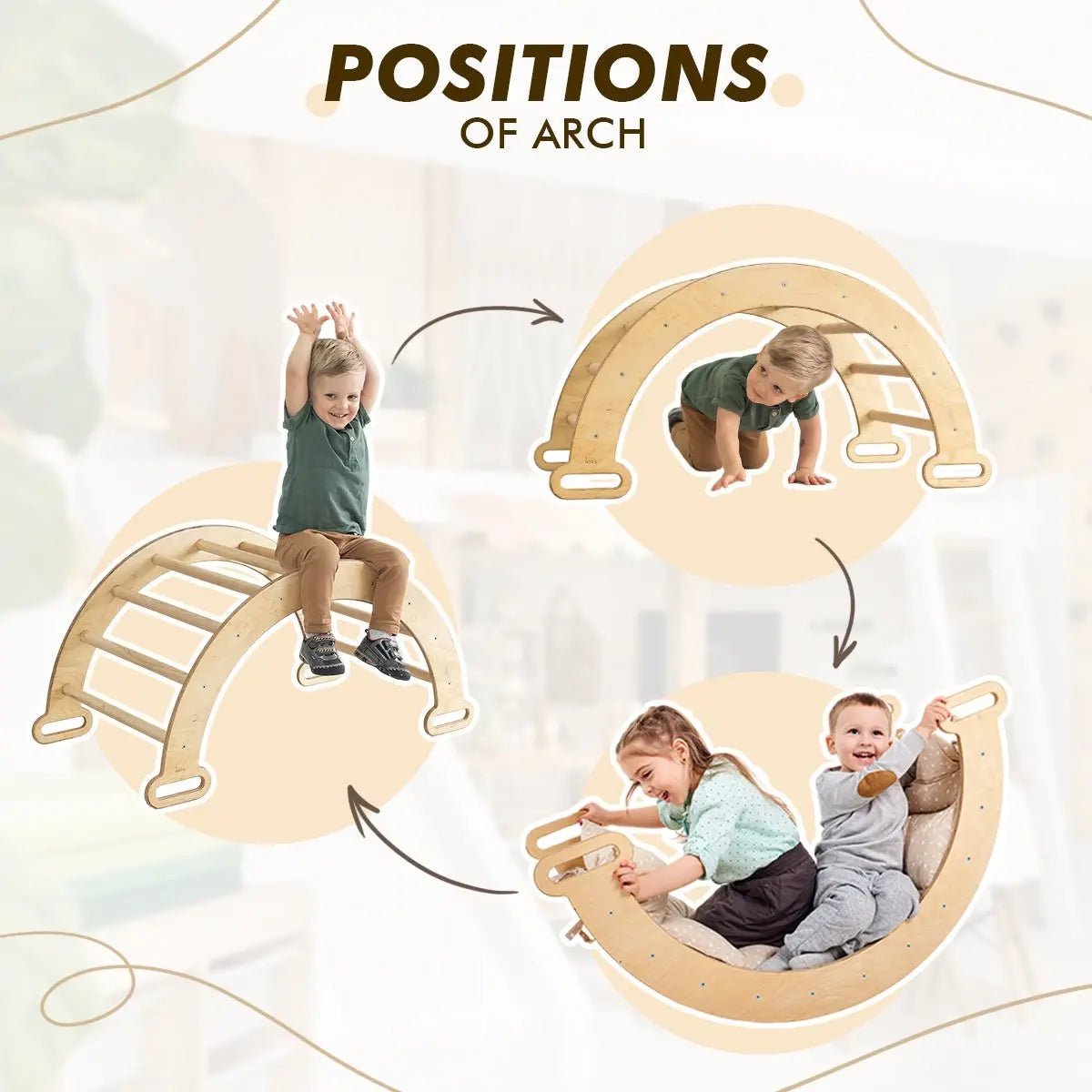 Ensemble d'escalade Montessori 5 en 1 : Échelle triangulaire + Arche d'escalade + Planche de glisse + Filet d'escalade + Module artistique