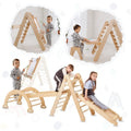 Ensemble d'escalade Montessori 5 en 1 : Échelle triangulaire + Arche d'escalade + Planche de glisse + Filet d'escalade + Module artistique