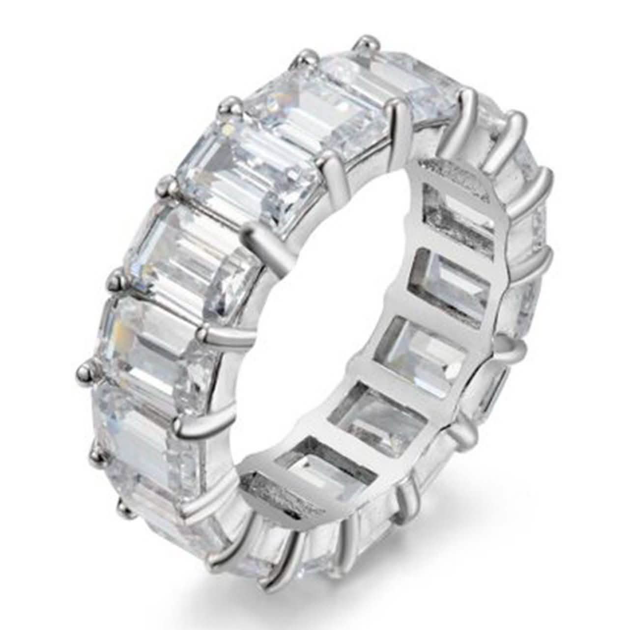 Anneau éternité taille émeraude 5MM