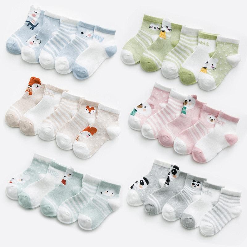 5 paires de chaussettes pour bébé de 0 à 2 ans, chaussettes pour bébés filles, maille de coton mignonne, chaussettes pour nouveau-nés garçons et tout-petits, accessoires de vêtements pour bébés