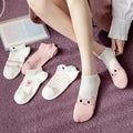 Lot de 5 paires : Chaussettes courtes Kitty roses