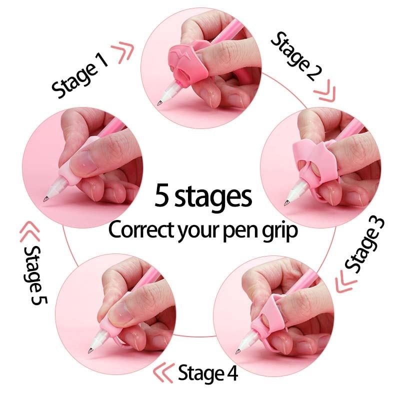 5 pièces porte-crayon pour enfants, aide à l'écriture pour enfants, dispositif de correction de posture, outils d'écriture pour enfants, aide à la correction de l'écriture pour enfants