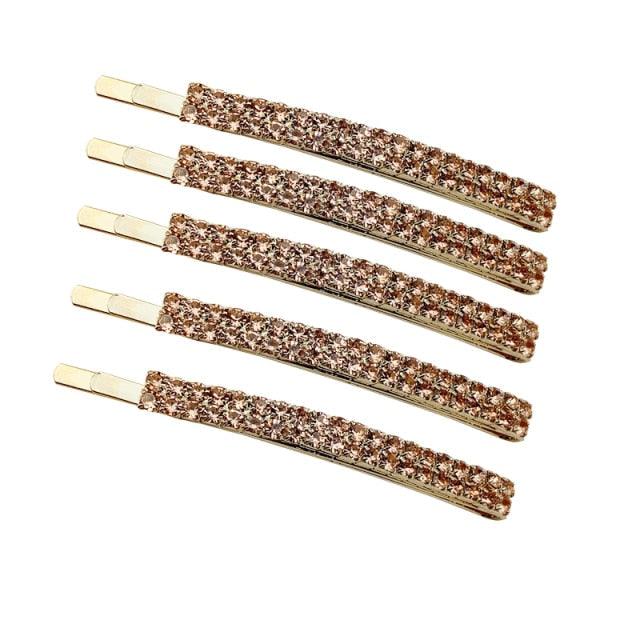 5 pinces à cheveux scintillantes en strass de cristal pour femmes, barrettes en métal, outils de coiffure, accessoires de coiffure magnifiques pour femmes