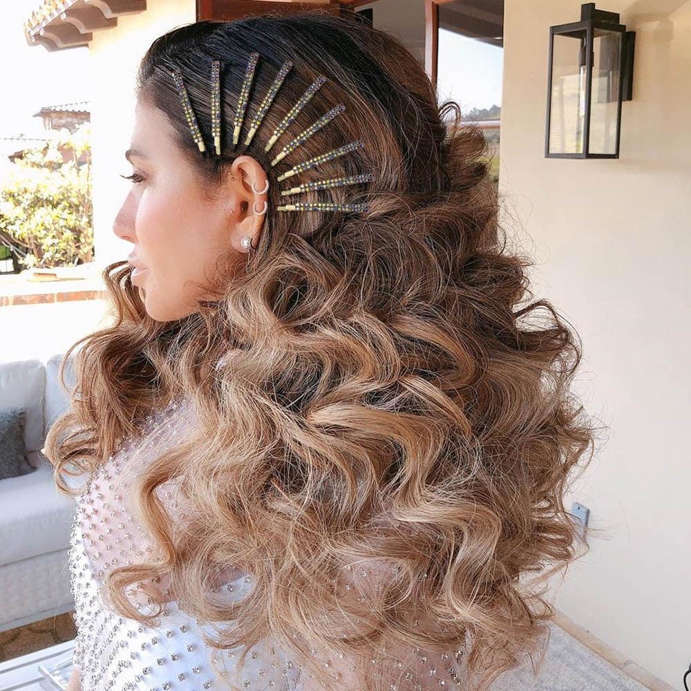 5 pinces à cheveux scintillantes en strass de cristal pour femmes, barrettes en métal, outils de coiffure, accessoires de coiffure magnifiques pour femmes