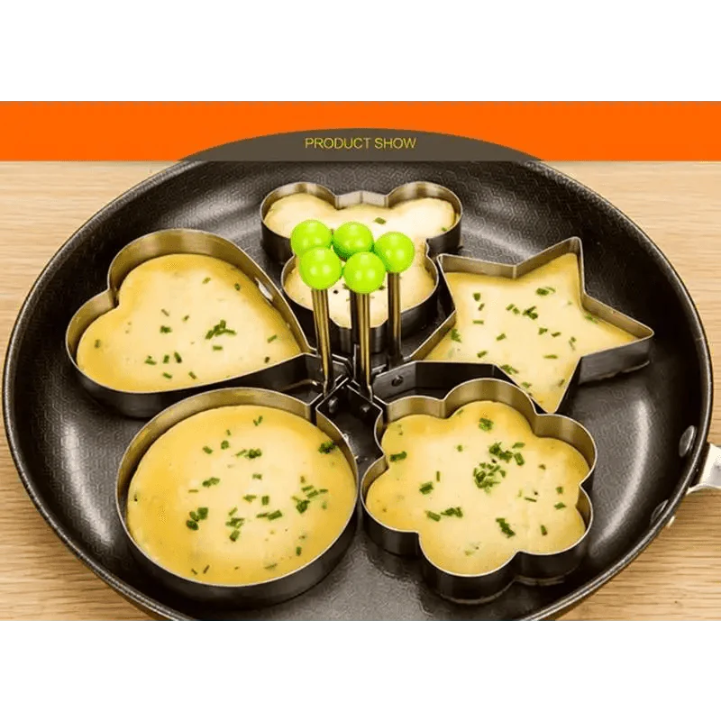5 moules à œufs frits en acier inoxydable, anneaux à omelette pour crêpes, ustensiles de cuisine, accessoires de cuisine, anneaux
