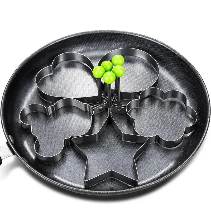 5 moules à œufs frits en acier inoxydable, anneaux à omelette pour crêpes, ustensiles de cuisine, accessoires de cuisine, anneaux