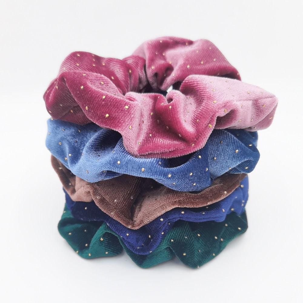 Lot de 5 Chouchous en Velours Élastiques pour Cheveux, Doux et Solides, Accessoires de Coiffure pour Femmes et Filles, Support de Queue de Cheval