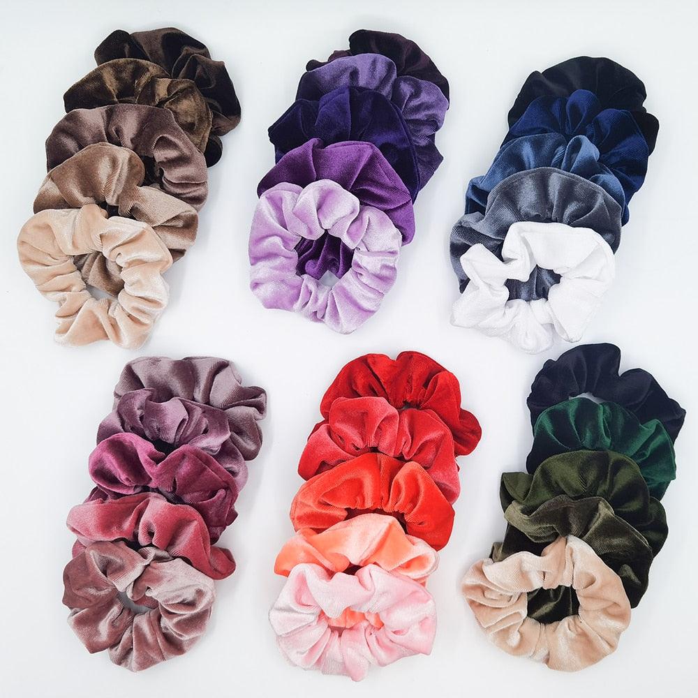 Lot de 5 Chouchous en Velours Élastiques pour Cheveux, Doux et Solides, Accessoires de Coiffure pour Femmes et Filles, Support de Queue de Cheval
