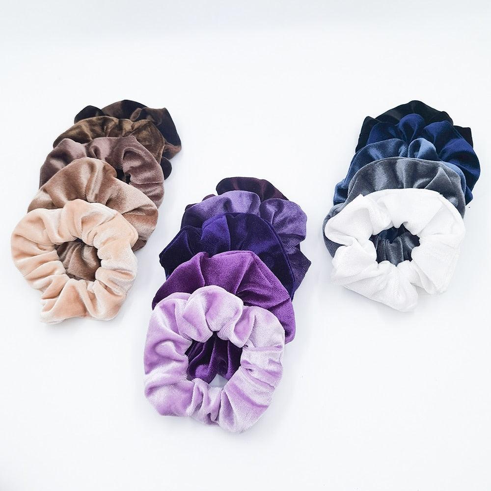 Lot de 5 Chouchous en Velours Élastiques pour Cheveux, Doux et Solides, Accessoires de Coiffure pour Femmes et Filles, Support de Queue de Cheval