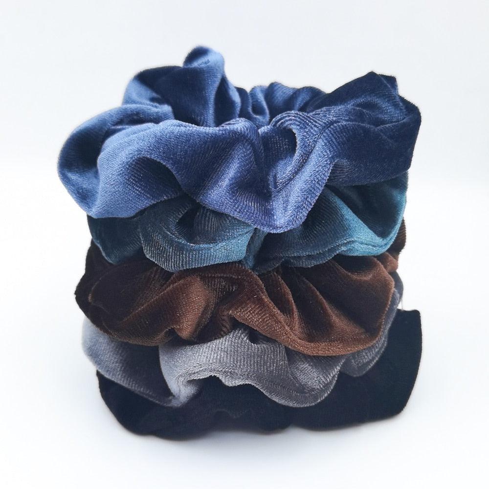 Lot de 5 Chouchous en Velours Élastiques pour Cheveux, Doux et Solides, Accessoires de Coiffure pour Femmes et Filles, Support de Queue de Cheval