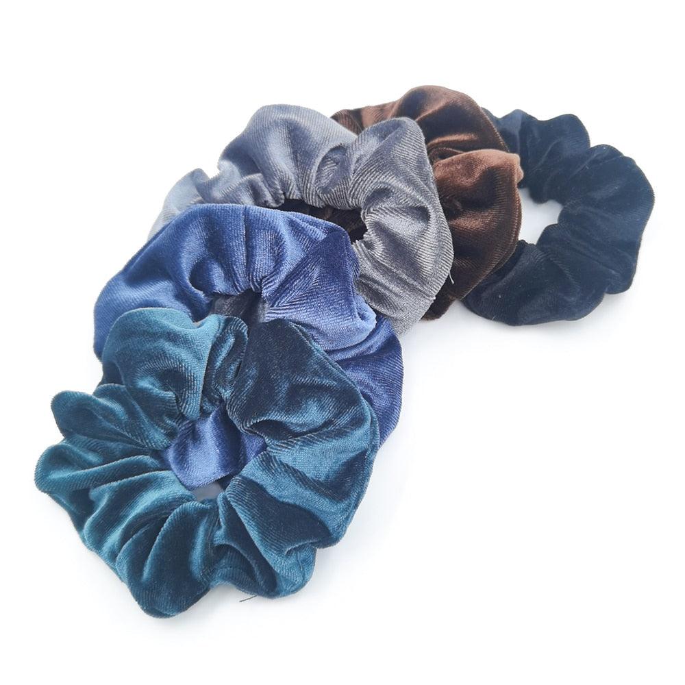 Lot de 5 Chouchous en Velours Élastiques pour Cheveux, Doux et Solides, Accessoires de Coiffure pour Femmes et Filles, Support de Queue de Cheval