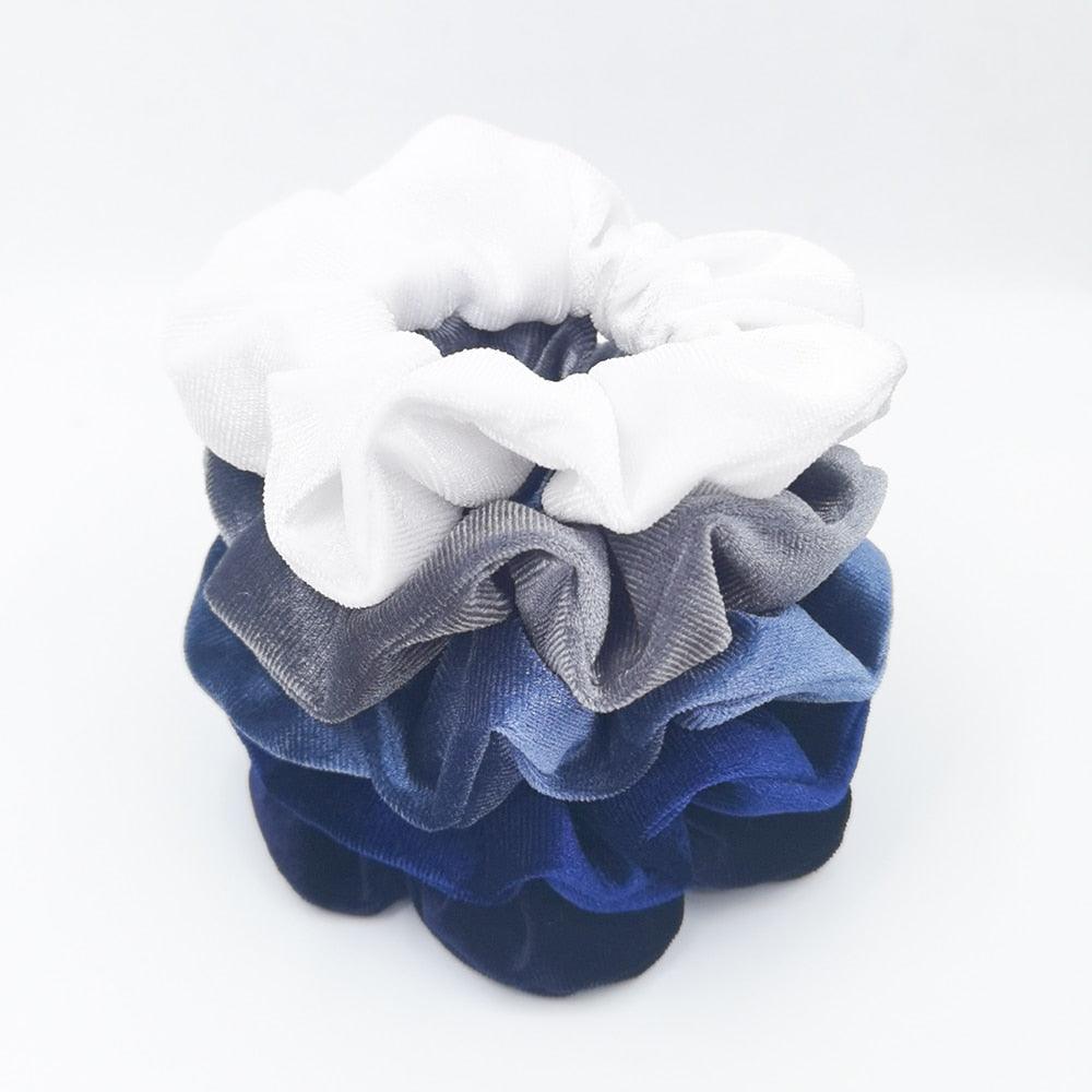 Lot de 5 Chouchous en Velours Élastiques pour Cheveux, Doux et Solides, Accessoires de Coiffure pour Femmes et Filles, Support de Queue de Cheval