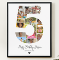 Modèle Canva de collage photo pour le 5e anniversaire – Affiche personnalisable des étapes importantes