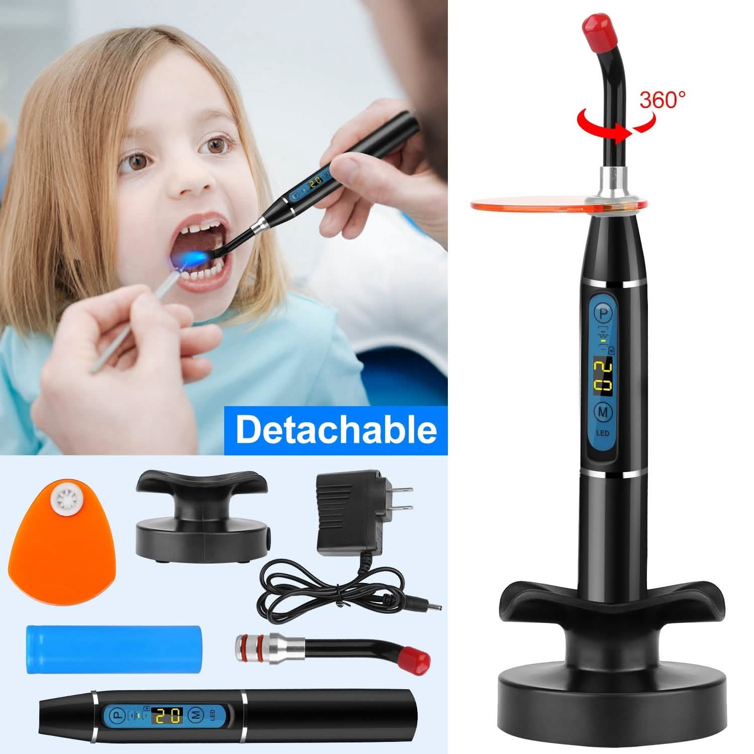 Lampe à photopolymériser dentaire à LED sans fil 5W