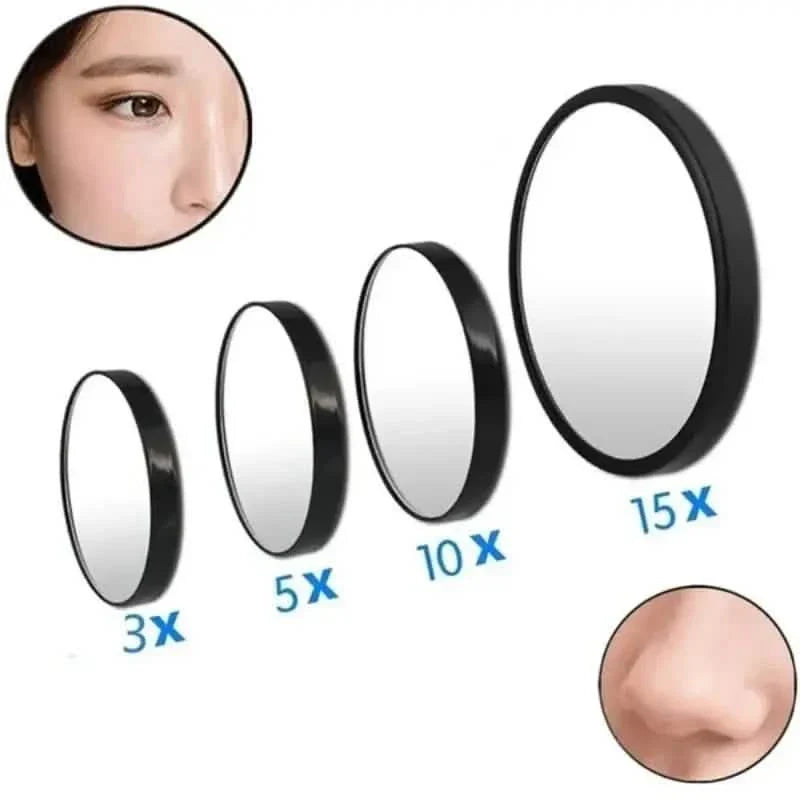 Miroir grossissant 5X/10X/15X avec ventouses