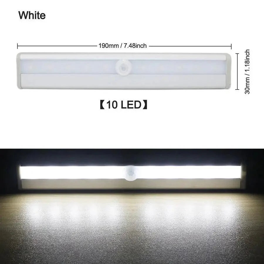 6/10 LEDs PIR LED Capteur de Mouvement Lumière Armoire Penderie Lit Lampe LED Sous Meuble Veilleuse Pour Placard Escaliers Cuisine