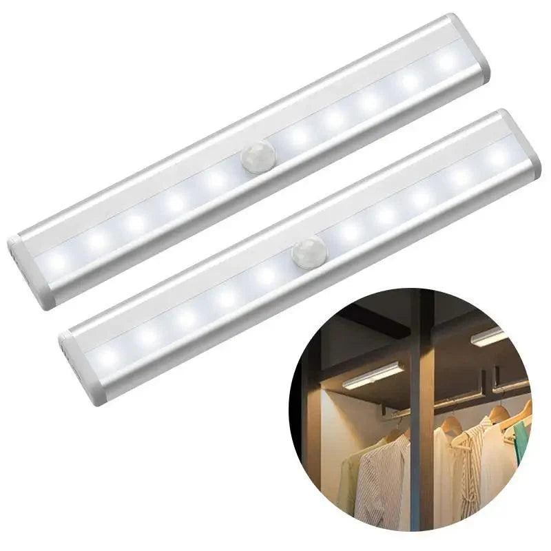 6/10 LEDs PIR LED Capteur de Mouvement Lumière Armoire Penderie Lit Lampe LED Sous Meuble Veilleuse Pour Placard Escaliers Cuisine