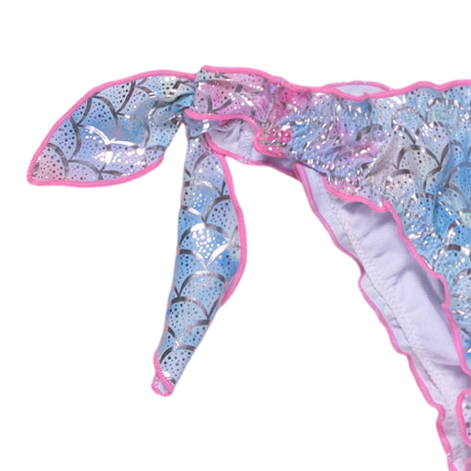 Maillot de bain deux pièces fendu pour filles de 6 à 11 ans, motif dessin animé frais et mignon, maillot de bain deux pièces floral pour enfants, maillot de bain d'été mini pour enfants
