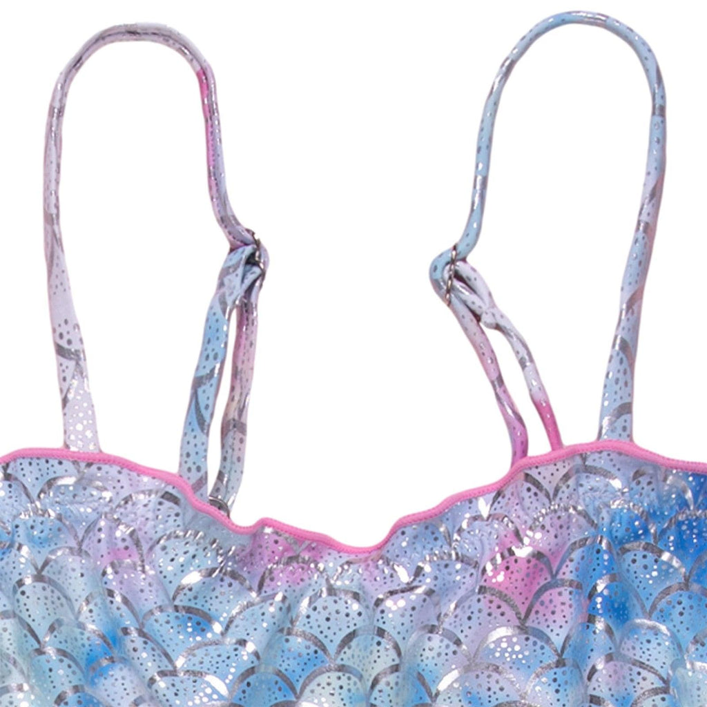 Maillot de bain deux pièces fendu pour filles de 6 à 11 ans, motif dessin animé frais et mignon, maillot de bain deux pièces floral pour enfants, maillot de bain d'été mini pour enfants