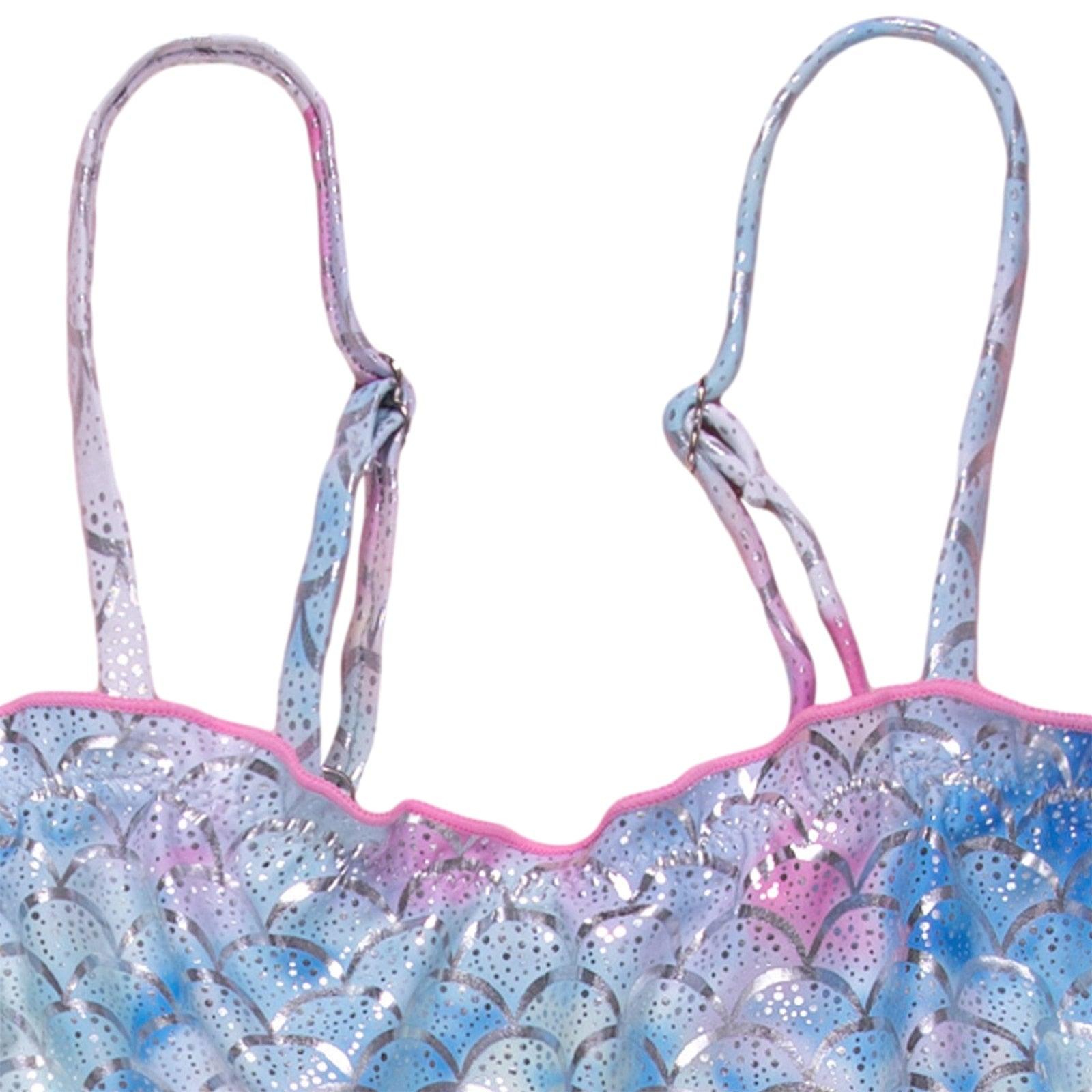 Maillot de bain deux pièces fendu pour filles de 6 à 11 ans, motif dessin animé frais et mignon, maillot de bain deux pièces floral pour enfants, maillot de bain d'été mini pour enfants
