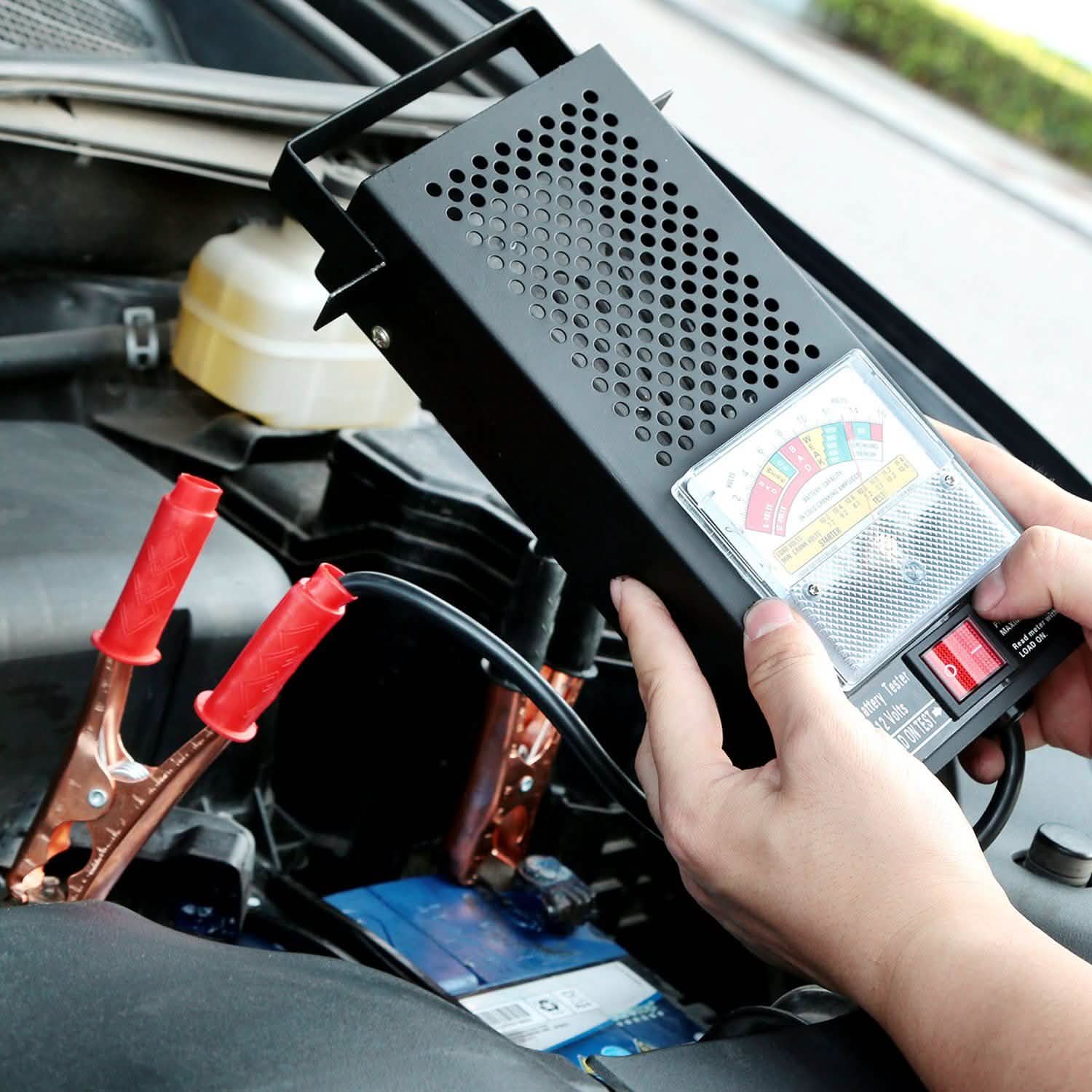 Testeur de batterie automobile 6-12 V avec pinces crocodiles isolées renforcées en cuivre