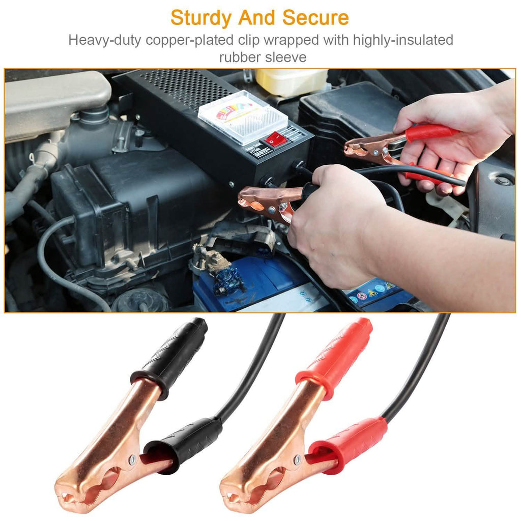 Testeur de batterie automobile 6-12 V avec pinces crocodiles isolées renforcées en cuivre