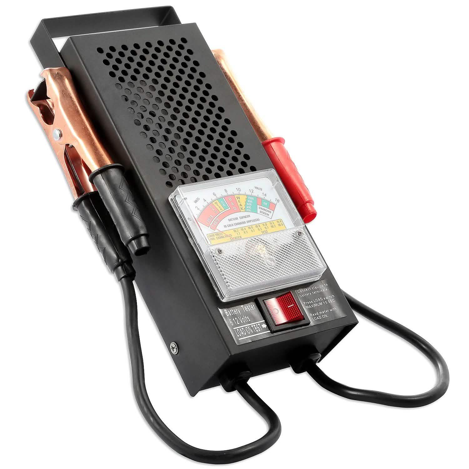 Testeur de batterie automobile 6-12 V avec pinces crocodiles isolées renforcées en cuivre
