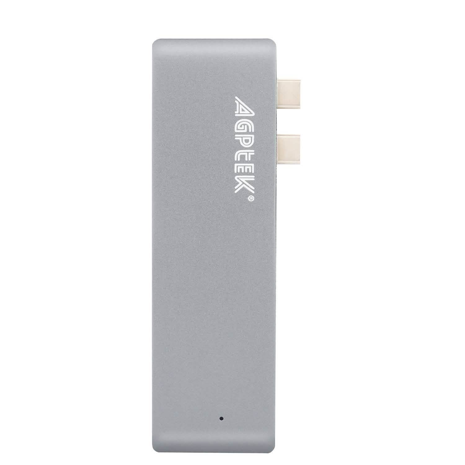 Adaptateur de concentrateur USB-C Type-C 6-en-1 double port USB 3.0 Thunderbolt 3