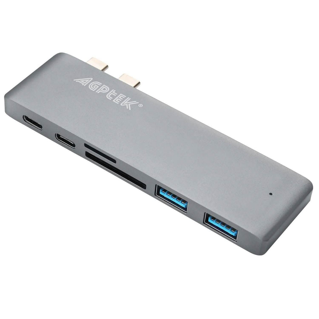Adaptateur de concentrateur USB-C Type-C 6-en-1 double port USB 3.0 Thunderbolt 3
