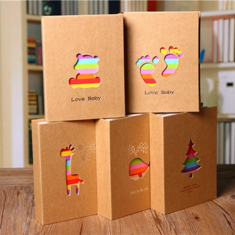 Album de cartes illustrées pour enfants de 6 pouces, 100 pochettes, cadre de rangement pour photos de bébé, album de scrapbooking, étui pour cartes photo, albums de scrapbooking, papier mémo, albums de scrapbooking pour bébé et famille
