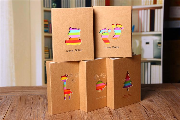 Album de cartes illustrées pour enfants de 6 pouces, 100 pochettes, cadre de rangement pour photos de bébé, album de scrapbooking, étui pour cartes photo, albums de scrapbooking, papier mémo, albums de scrapbooking pour bébé et famille