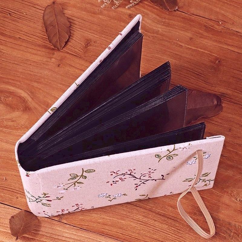 6 pouces 100PCS Album Photo Élégant et Simple Mini Album Photo sur Tissu Rangement de Cartes Postales Polaroid Brochure en Tissu Cahier de Souvenirs en Papier Albums Photo Bébé Famille Cadeaux Créatifs