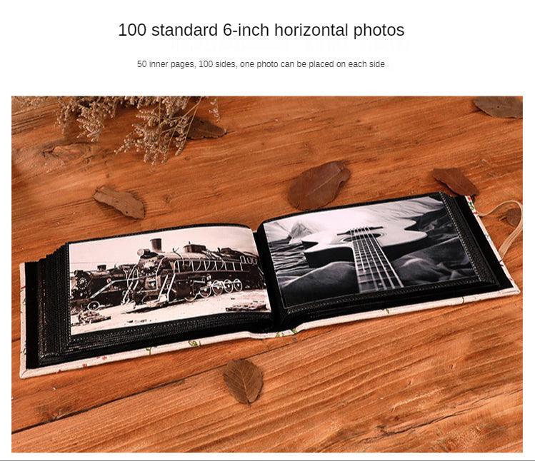 6 pouces 100PCS Album Photo Élégant et Simple Mini Album Photo sur Tissu Rangement de Cartes Postales Polaroid Brochure en Tissu Cahier de Souvenirs en Papier Albums Photo Bébé Famille Cadeaux Créatifs