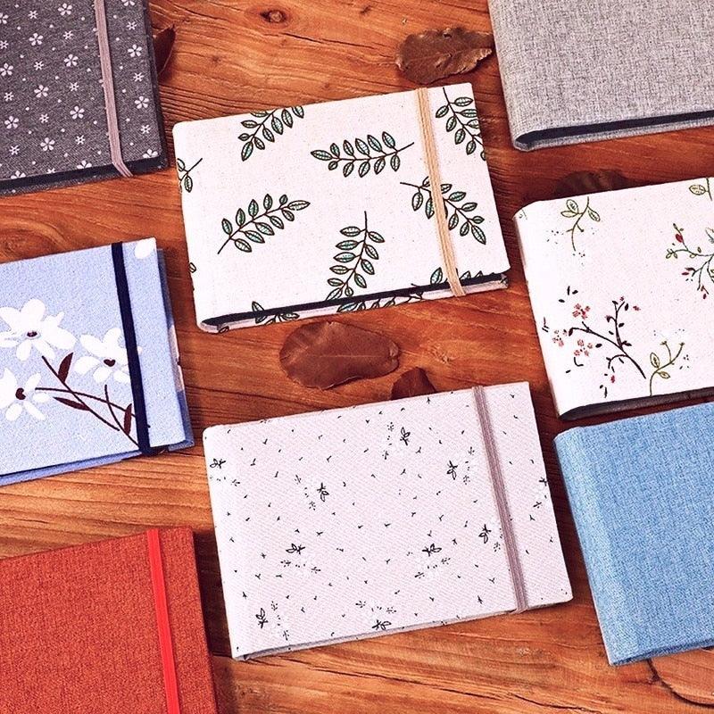 6 pouces 100PCS Album Photo Élégant et Simple Mini Album Photo sur Tissu Rangement de Cartes Postales Polaroid Brochure en Tissu Cahier de Souvenirs en Papier Albums Photo Bébé Famille Cadeaux Créatifs