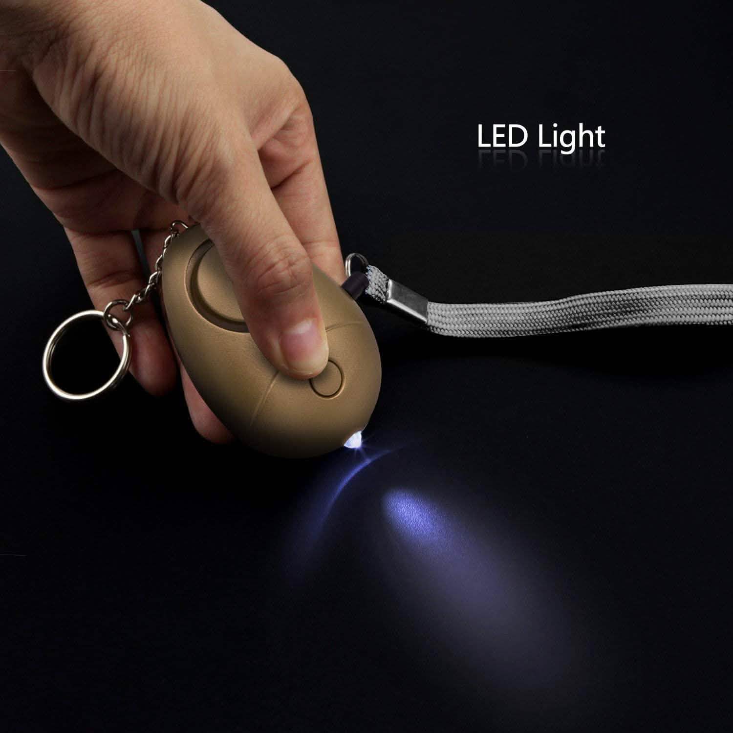 Lot de 6 : Porte-clés alarme de sécurité personnelle 140 dB avec lumières LED