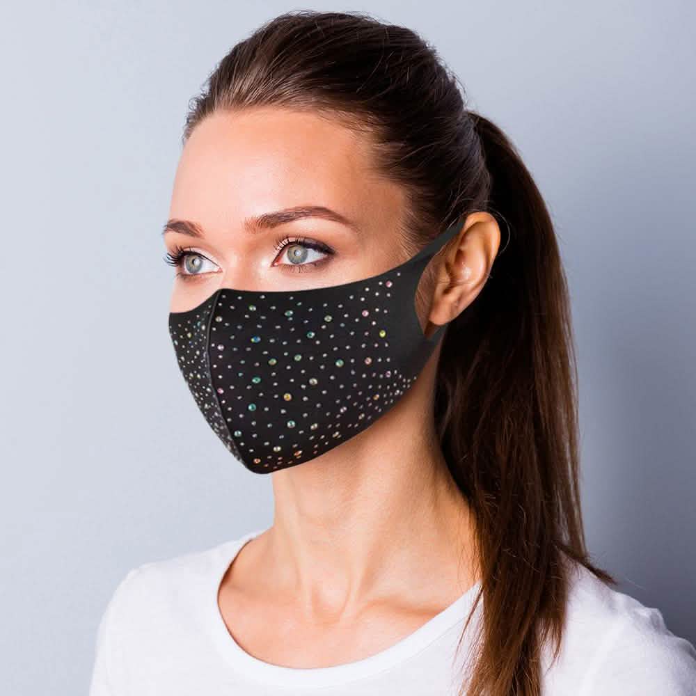 Lot de 6 masques lavables en strass « Bling Bling » de célébrités pour les fêtes