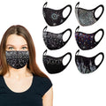 Lot de 6 : Masque facial strass bling bling pour les fêtes, style célébrité