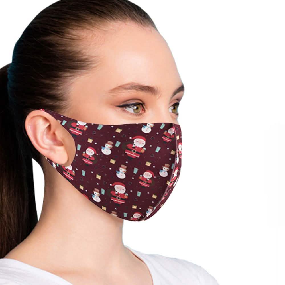 Lot de 6 : Masques réutilisables sur le thème des fêtes, au design amusant